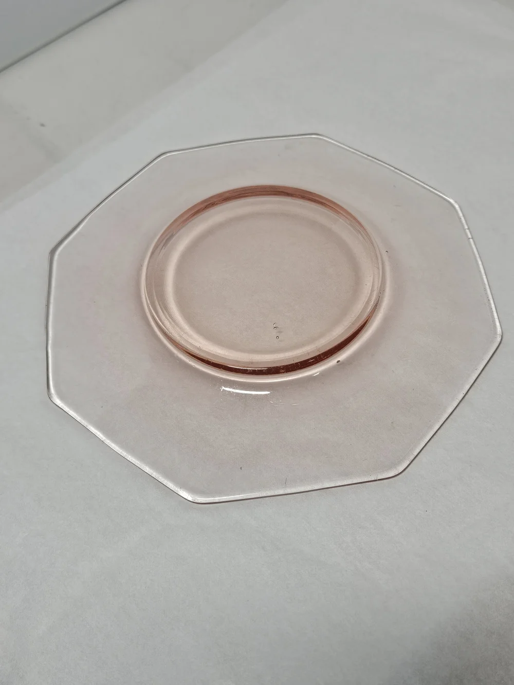 Vintage Pink Depression  Glass Salad Or Luncheon  Plate